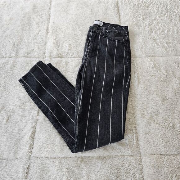 RSQ High Rise Ankle Stripe Womens Skinny Jeans 0/w24 - Picture 4 of 7